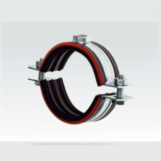 Хомут сантехнический крепежный трубный стальной оцинкованный с резиновой прокладкой 44х20 мм