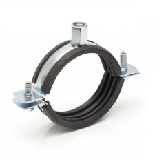 Хомут сантехнический крепежный трубный стальной оцинкованный с резиновой прокладкой Optimal Mupro 27 мм