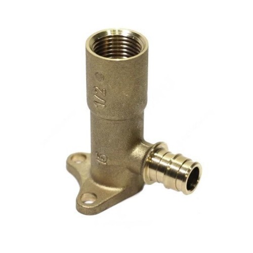 Водорозетка латунная Дн 20-1/2" ВР (ВН) с фланцем для PE-X труб РОС в Челябинске