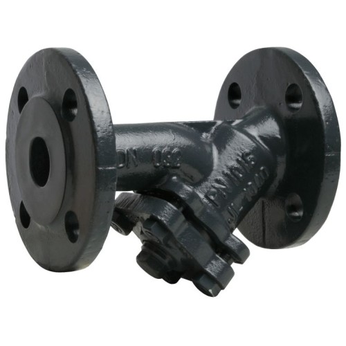 Фильтр сетчатый Y-образный чугунный фланцевый Ду-80 Ру-16 (Т<200°С) со сливной пробкой Ридан ФСФ в Челябинске