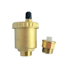 Воздухоотводчик автоматический латунный Ду-15 (1/2") Ру-10 НР (НАР) прямой с запорным клапаном Icma 707