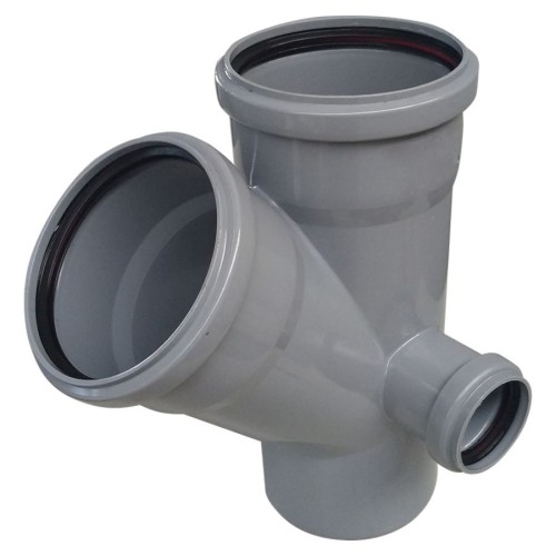 Крестовина PP-H двухплоскостная левая серая Дн 110-110-50 45гр б/нап в/к RTP (РосТурПласт) в Челябинске