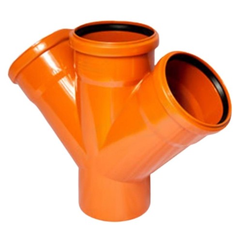 Крестовина канализационная PP-B коричневая Дн 110-110-110 45гр б/нап в/к VALFEX в Челябинске