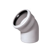 Отвод канализационный PP-M белый Дн 50 45гр бесшумный б/нап в/к RTP (РосТурПласт)