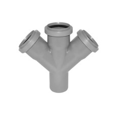 Крестовина PP-H одноплоскостная серая Дн 110-110-110 45гр б/нап в/к Ostendorf HT HTDA