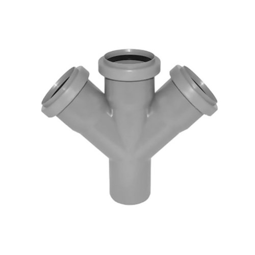 Крестовина PP-H одноплоскостная серая Дн 110-110-110 45гр б/нап в/к Ostendorf HT HTDA в Челябинске