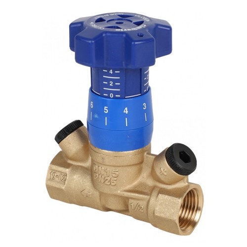 Клапан балансировочный латунный ручной с внутренней резьбой 2,5 МПа CIM 787R Cimberio 15 мм в Челябинске