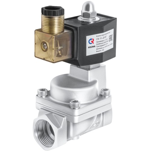 Клапан электромагнитный нержавеющий открытый прямого действия с внутренней резьбой 1,0 МПа 25х98 мм 1" в Челябинске