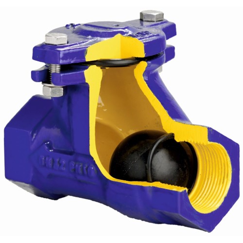 Клапан обратный чугунный Y-тип с внутренней резьбой NBR 1,6 МПа D-022S ABRA 25х120 мм в Челябинске