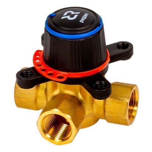 Клапан регулирующий латунный трехходовой с внутренней резьбой 1,0 МПа HRB-3R Ридан 15 мм 1/2" в Челябинске