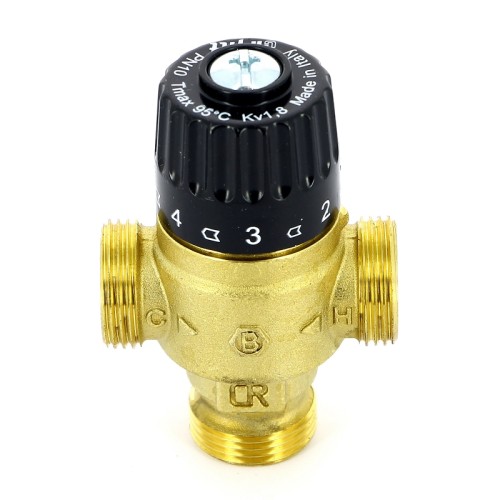 Клапан смесительный латунный термостатический трехходовой с наружной резьбой 0,5 МПа 353G Uni-Fitt 25 мм 1" в Челябинске