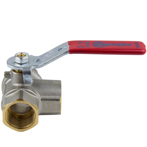 Кран запорный латунный трехходовой стандартнопроходной с ручкой-рычагом ВР (ВН) Ру 25 Ideal 128 Itap 15 мм 1/2" в Челябинске