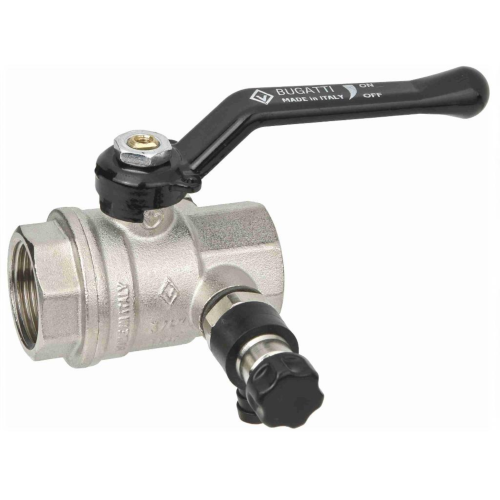 Кран шаровый латунный со спускником полнопроходной с ручкой-рычагом ВР (ВН) Ру 64 Bugatti 330 Bugatti 15 мм 1/2" в Челябинске