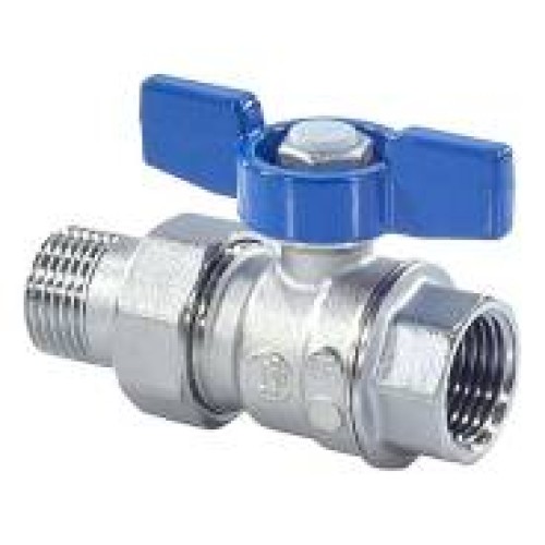 Кран запорный латунный полнопроходной с ручкой-бабочкой ВР-американка Ру 35 R859 Giacomini 15х74 мм 1/2" в Челябинске