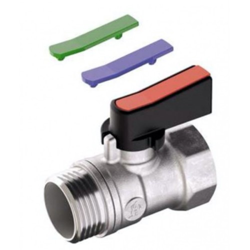 Кран запорный латунный полнопроходной с ручкой-флажком ВР-НР Ру 16 R694 Giacomini 15х46 мм 1/2" в Челябинске