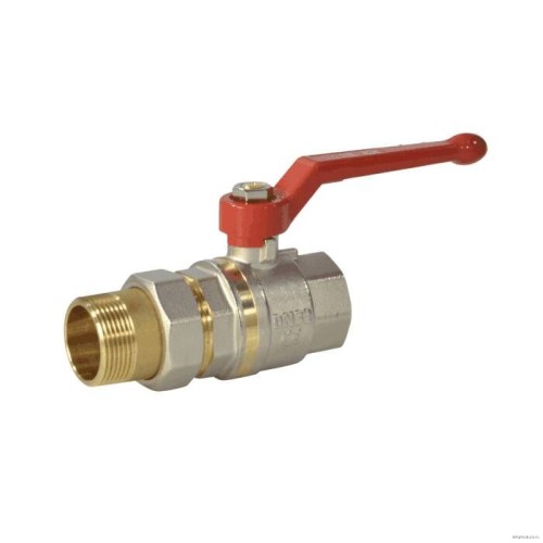 Кран запорный латунный полнопроходной с ручкой-рычагом ВР-американка Ру 40 Dist Стандарт Dist 20 мм 3/4" в Челябинске