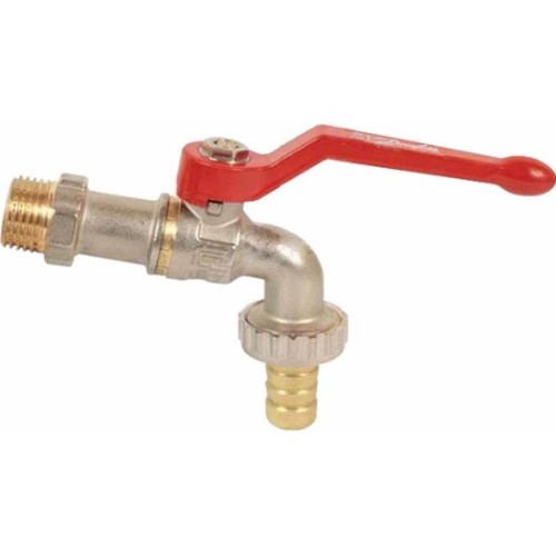 Кран водоразборный латунный стандартнопроходной с ручкой-рычагом НР-штуцер Ру 40 RTP (РосТурПласт) 14 мм 1/2" в Челябинске