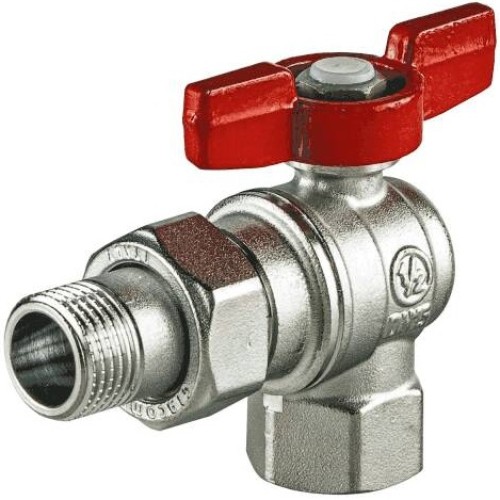 Кран шаровый латунный угловой полнопроходной с ручкой-бабочкой ВР-американка Ру 16 R789 Giacomini 15х79 мм 1/2" в Челябинске