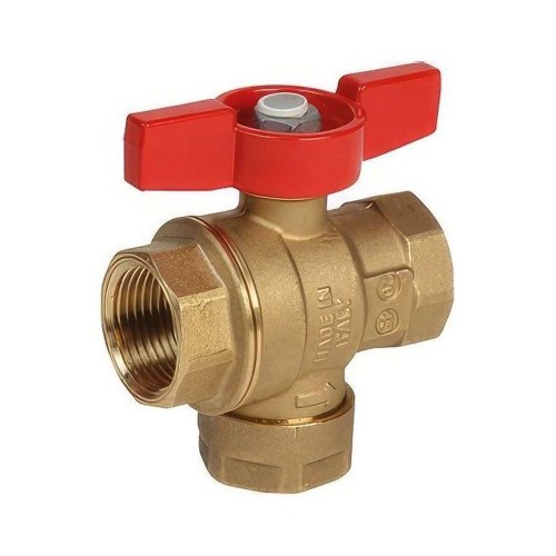 Кран запорный латунный с фильтром полнопроходной с ручкой-бабочкой ВР (ВН) Ру 32 R701 Giacomini 15 мм 1/2" в Челябинске