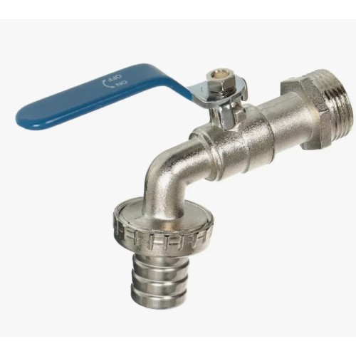 Кран водоразборный латунный стандартнопроходной с ручкой-рычагом НР-штуцер Ру 40 RTP (РосТурПласт) 16 мм 1/2" в Челябинске