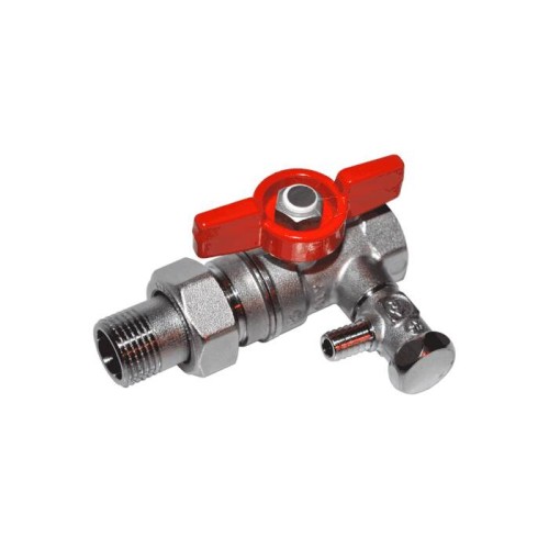 Кран шаровый латунный переходный со спускником стандартнопроходной с ручкой-бабочкой ВР-американка Ру 42 R259DS Giacomini 15х93 мм 3/4" в Челябинске