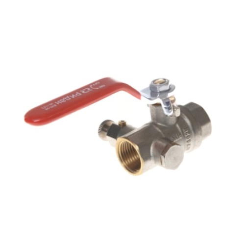 Кран латунный со спускником полнопроходной с ручкой-рычагом ВР (ВН) Ру 40 BVR-DR Ридан 15 мм 1/2" в Челябинске