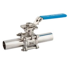 Кран шаровый нержавеющий под приварку полнопроходной Ру 25 AISI 316 NK-BE NK 80х302 мм