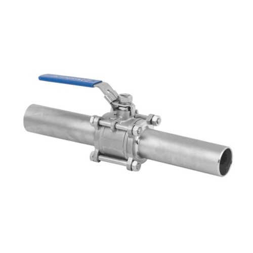 Кран запорный трехсоставной нержавеющий под приварку полнопроходной ручка-рычаг Ру 63 Benarmo 25 мм в Челябинске