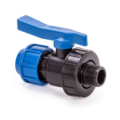 Компрессионный кран ПНД Дн 20-1/2" Ру-10 НР (НАР) RTP (РосТурПласт) в Челябинске