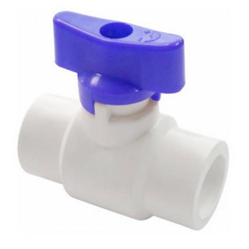 Кран полипропиленовый PP-R запорный прямой стандартнопроходной с внутренней пайкой белый ручка-бабочка Ру 25 VALFEX 20 мм ГОСТ 32415-2013 в Челябинске