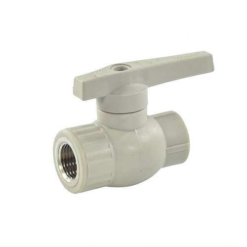 Кран полипропиленовый PP-R запорный прямой стандартнопроходной с внутренней пайкой серый ручка-рычаг Ру 10 Ultra Pro Aqua 32 мм ГОСТ 32415-2013 в Челябинске