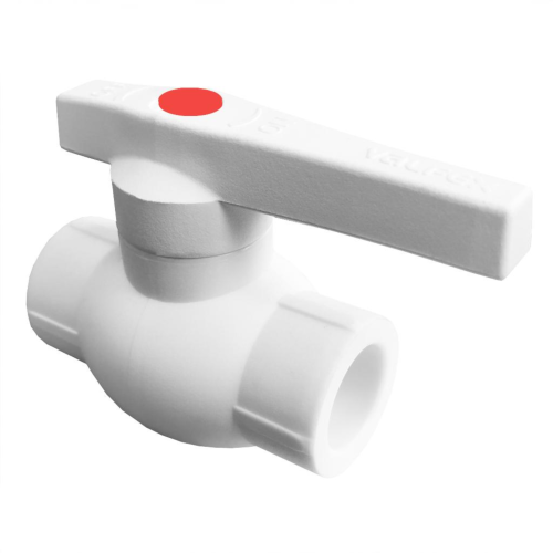 Кран полипропиленовый PP-R запорный прямой стандартнопроходной с внутренней пайкой белый ручка-рычаг Ру 10 Ultra Pro Aqua 40 мм ГОСТ 32415-2013 в Челябинске