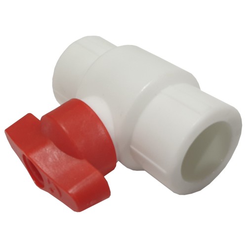 Кран полипропиленовый PP-R запорный прямой стандартнопроходной с внутренней пайкой ручка-бабочка Ру 25 RTP (РосТурПласт) 20 мм ГОСТ 32415-2013 в Челябинске