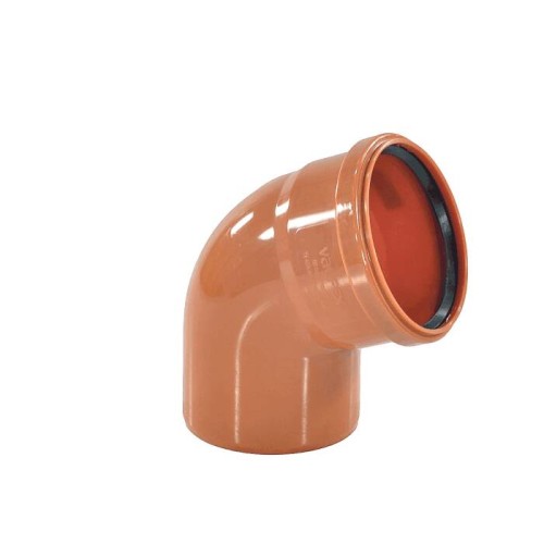 Отвод НПВХ (ПВХ) с раструбом Дн 400 87гр коричневый безнапорный в/к Ostendorf KGB в Челябинске