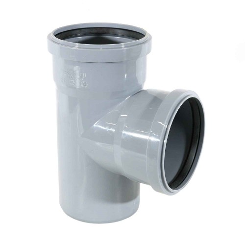 Тройник НПВХ (ПВХ) с раструбом серый Дн 110-50 87гр безнапорный в/к ТУ 6-49-33-92 Хемкор в Челябинске
