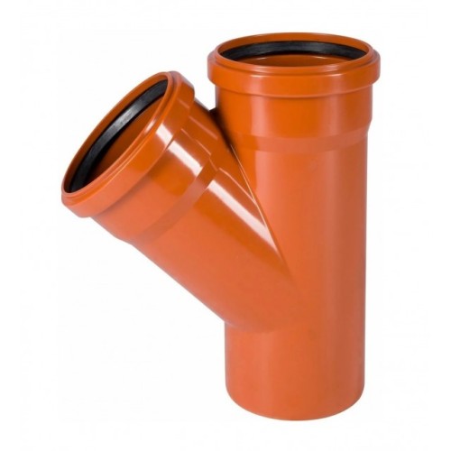 Тройник НПВХ (ПВХ) с раструбом Дн 500-500 45гр коричневый безнапорный в/к Ostendorf KGEA в Челябинске