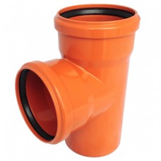 Тройник НПВХ (ПВХ) с раструбом Дн 200-200 87гр коричневый безнапорный в/к Ostendorf KGEA