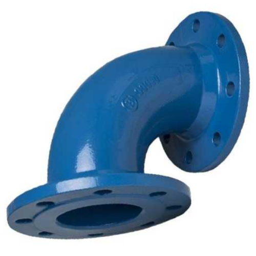 Отвод фланцевый ОФ Ду-100 45 градусов (L=140) ВЧШГ с ЦПП цинк+AL ГОСТ ISO 2531-2012 в Челябинске