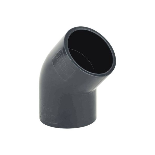 Отвод ПВХ клеевой Дн 160 45гр Ру-16 серый напорный Aquaviva в Челябинске