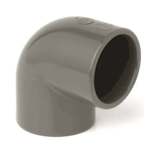 Отвод ПВХ клеевой Дн 63 90гр Ру-16 серый напорный Aquaviva в Челябинске