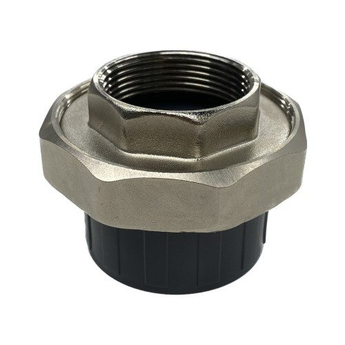 Муфта ПВХ под клеевое соединение Дн 63х2" НР серая разъемная Aquaviva AQVBND63M в Челябинске