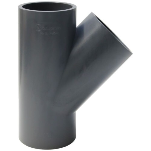 Тройник ПВХ клеевой Дн 160 45гр Ру-16 серый напорный Aquaviva в Челябинске