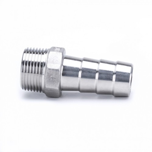 Штуцер нержавеющий под шланг елочка НР Ру 16 AISI 304 25 мм 1/4"
