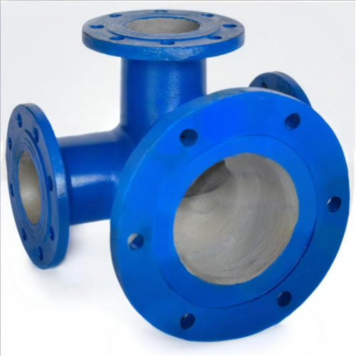 Тройник с пожарной подставкой фланцевый ППТФ Ду 400-100 (L=600-325) ВЧШГ с ЦПП цинк+AL ГОСТ ISO 2531-2012 в Челябинске