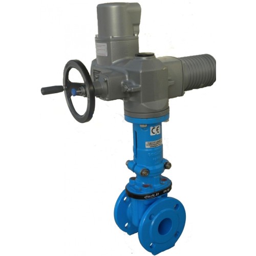 Задвижка клиновая чугунная фланцевая с редуктором с обрезиненным клином и невыдвижным шпинделем Ру 16 VOC4241C Tecofi 500 мм