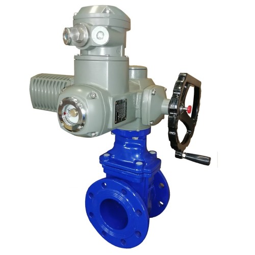 Задвижка чугунная фланцевая с электроприводом AUMA SA07.6 380В и обрезиненным клином KR12 40 мм в Челябинске