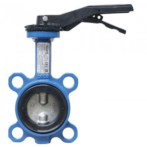 Затвор ручной с чугунным диском и рукояткой межфланцевый 1,6 МПа EPDM ЗПФ GG25 ЛАЗ 50х41 мм в Челябинске