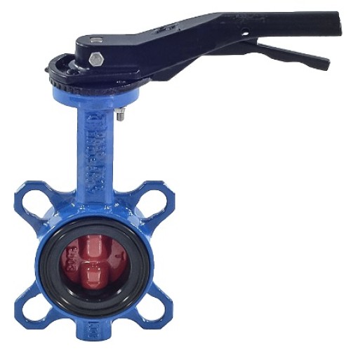 Затвор ручной с чугунным диском и рукояткой межфланцевый 1,6 МПа EPDM VPI4448 GGG50 Tecofi 200х59,5 мм в Челябинске